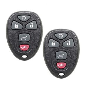 key fob keyless entry remote replacement for chevy traverse 2007-2016 tahoe suburban gmc acadia yukon xl buick enclave cadillac escalade saturn outlook ouc60270 ouc60221 (set of 2)