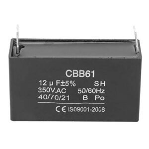 Motor Capacitor, CBB61 Plastic Capacitor Gasoline Generator Starting Air Conditioning Capacitor 350VAC 12UF for Fan Motor