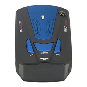 car radar detector – long range detection, 360 degree protection, city and highway modes, voice alerts, built in gps with mute memory(blue)