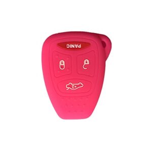 Hot Pink Silicone Rubber Keyless Entry Remote Key Fob Case Skin Cover Protector fit for 2006 2007 MITSUBISHI Raider