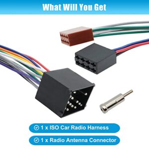 Car Radio Wiring Harness Adapter Compatible with BMW 3 E30 E36 E46 E34 5 E39 ISO Stereo Wire Cable with Antenna Connector