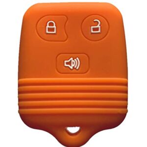 Rpkey Silicone Keyless Entry Remote Control Key Fob Cover Case protector Replacement Fit For Ford Lincoln Mercury Mazda CWTWB1U331 GQ43VT11T CWTWB1U345 8L3Z15K601B 8L-3Z-15K-601B(orange)