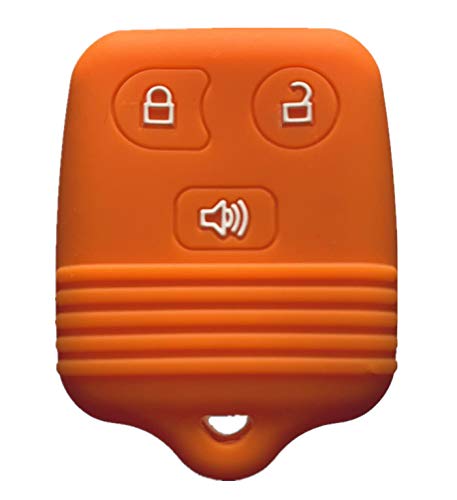 Rpkey Silicone Keyless Entry Remote Control Key Fob Cover Case protector Replacement Fit For Ford Lincoln Mercury Mazda CWTWB1U331 GQ43VT11T CWTWB1U345 8L3Z15K601B 8L-3Z-15K-601B(orange)