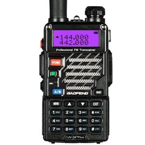 5 Pack Baofeng UV-5R+ Plus Ham Radio Handheld, Dual Band Two Way Radio Rechargeable Long Range Walkie Talkies, with Earpiece & Programming Cable (Black)