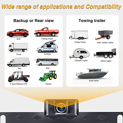 AMTIFO Wireless Backup Camera HD 1080P Bluetooth Rear View 5 Inch Split Screen Touch Key Monitor Car Truck Camper License Plate Cam System 2 Channels Waterproof Clear Night Vision DIY Guide Lines A6