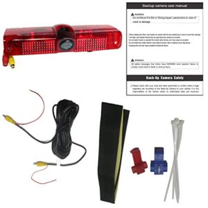 RED WOLF Third 3rd Brake Light Rear View Backup Camera for Chevrolet Express / GMC Savana 1500 2500/3500 2003-2019 Vans Reverse Parking Waterproof