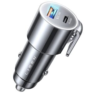lisen pd45w&qc24w usb c car charger samsung car charger, 3 in 1 super fast charging adapter