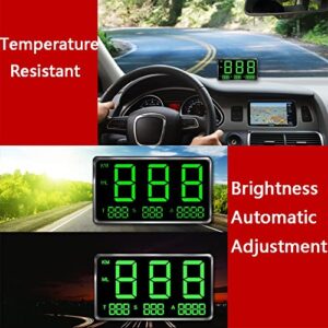 Universal GPS HUD Speedometer C80 Digital Display GPS Head Up Dispaly Speedometer Car Truck Odometer 4.5in Large Screen with Over Speed Warning MPH Fatigue Driving Alarm