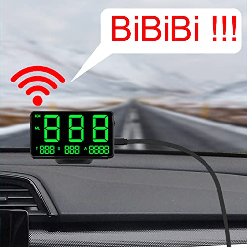 Universal GPS HUD Speedometer C80 Digital Display GPS Head Up Dispaly Speedometer Car Truck Odometer 4.5in Large Screen with Over Speed Warning MPH Fatigue Driving Alarm