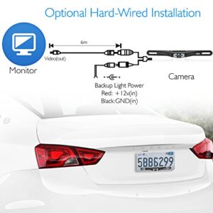 Pyle License Plate Rear View Camera - Built-in Distance Scale Lines Backup Parking/Reverse Assist Marine Grade Waterproof IP-67 Adjustable Slim Bar Cam Night Vision w/ 420 TVL Resolution PLCM28MS