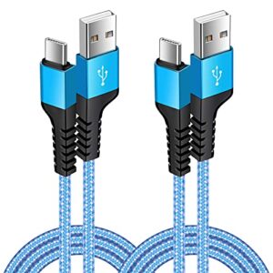 Type C Cable Fast Charging 2 Pack 3.3Ft USB A to USB C Cables Android Braided Power Cord for Samsung Galaxy A54 A72 A32 A13 A12 A02s M42 S23 S22 S21 Ultra 5G S20 FE S10e S9 S8 Plus Note 20 LG Wing K51