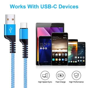 Type C Cable Fast Charging 2 Pack 3.3Ft USB A to USB C Cables Android Braided Power Cord for Samsung Galaxy A54 A72 A32 A13 A12 A02s M42 S23 S22 S21 Ultra 5G S20 FE S10e S9 S8 Plus Note 20 LG Wing K51