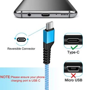 Type C Cable Fast Charging 2 Pack 3.3Ft USB A to USB C Cables Android Braided Power Cord for Samsung Galaxy A54 A72 A32 A13 A12 A02s M42 S23 S22 S21 Ultra 5G S20 FE S10e S9 S8 Plus Note 20 LG Wing K51