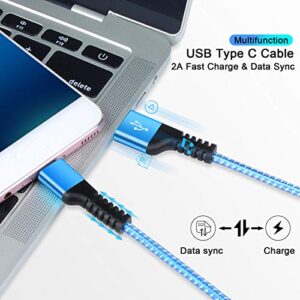 Type C Cable Fast Charging 2 Pack 3.3Ft USB A to USB C Cables Android Braided Power Cord for Samsung Galaxy A54 A72 A32 A13 A12 A02s M42 S23 S22 S21 Ultra 5G S20 FE S10e S9 S8 Plus Note 20 LG Wing K51