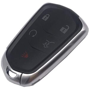 5 Buttons Replacement Keyless Entry Remote Key Fob Case Shell Cover Fit for Cadillac ATS CTS SRX XTS HYQ2AB, HYQ2EB Smart Car Key Housing