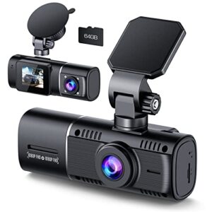 dual dash cam front and inside 1080p dash camera for cars ir night vision car camera for taxi accident lock parking monitor 2 mounting options