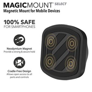 Scosche MMSD-2PKXCES0 MagicMount Select Magnetic Phone Holder, GPS Vertical Mini Dash Mount, 360 Degree Adjustable Head, Black (Pack of 2)