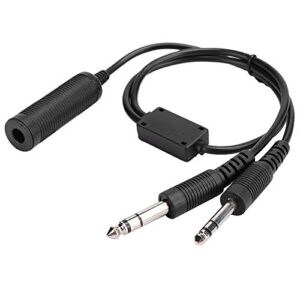 serounder headset adapter cable,u174 helicopter to general aviation headset adapter cable with dual ga plugs (3/16 “mic plug,1/4 ” speaker plug)