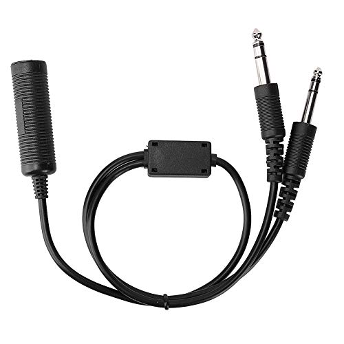 Serounder Headset Adapter Cable,U174 Helicopter to General Aviation Headset Adapter Cable with Dual GA Plugs (3/16 "Mic Plug,1/4 " Speaker Plug)