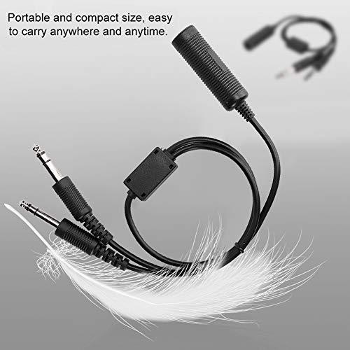 Serounder Headset Adapter Cable,U174 Helicopter to General Aviation Headset Adapter Cable with Dual GA Plugs (3/16 "Mic Plug,1/4 " Speaker Plug)