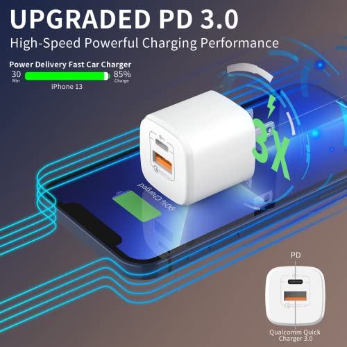 USB C Charger, Type C Charger Fast Charging, USB Wall Charger, 20w Fast Speed Cube Brick Boxes Compatible for New iPhone 12 13 14 Pro/Pro Max, XR XS SE AirPod iWatch iPad