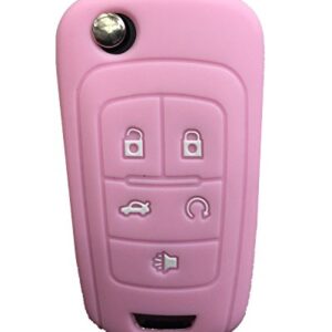 Rpkey Silicone Keyless Entry Remote Control Key Fob Cover Case protector Replacement Fit For Buick Encore LaCrosse Regal Verano（Pink）OHT01060512 5461A-01060512