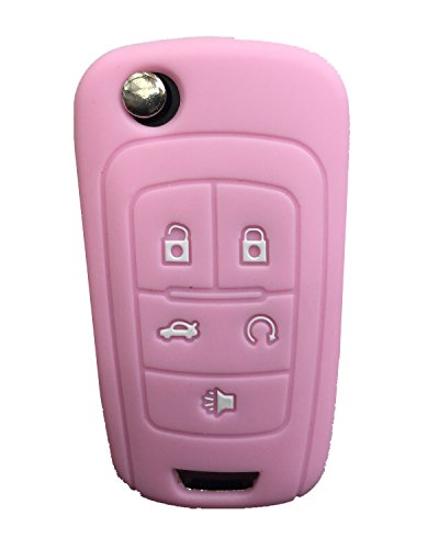 Rpkey Silicone Keyless Entry Remote Control Key Fob Cover Case protector Replacement Fit For Buick Encore LaCrosse Regal Verano（Pink）OHT01060512 5461A-01060512