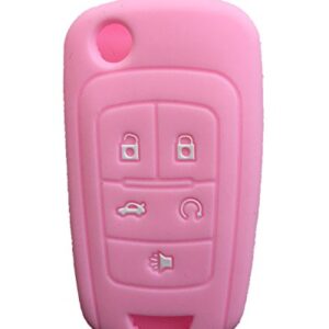 Rpkey Silicone Keyless Entry Remote Control Key Fob Cover Case protector Replacement Fit For Buick Encore LaCrosse Regal Verano（Pink）OHT01060512 5461A-01060512