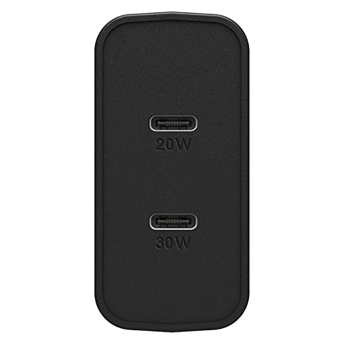 OtterBox USB-C Dual Port Fast Charge Wall Charger, 50W Combined (USB-C 30W + USB-C 20W) - BLACK SHIMMER