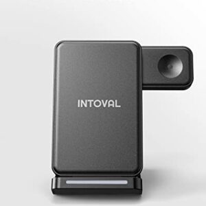 Intoval Charging Station for Apple iPhone/Watch/Airpods, 3 in 1 Foldable Wireless Charger for iPhone 14/13/12/11/XS/XR/XS/X/8, iWatch 8/Ultra/7/6/SE/5/4/3/2, Airpods Pro2/Pro1/3/2/1 (F3,Black)