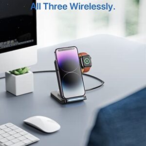 Intoval Charging Station for Apple iPhone/Watch/Airpods, 3 in 1 Foldable Wireless Charger for iPhone 14/13/12/11/XS/XR/XS/X/8, iWatch 8/Ultra/7/6/SE/5/4/3/2, Airpods Pro2/Pro1/3/2/1 (F3,Black)