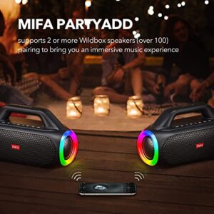 MIFA Bluetooth Speakers Portable Wireless, 60W IPX7 Waterproof Party Speaker with Loud Deep Bass,Aux Input, Micro Sd Card Supported, 24hrs Playtime,10000mAh Power Bank