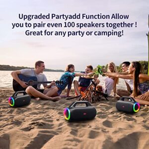 MIFA Bluetooth Speakers Portable Wireless, 60W IPX7 Waterproof Party Speaker with Loud Deep Bass,Aux Input, Micro Sd Card Supported, 24hrs Playtime,10000mAh Power Bank