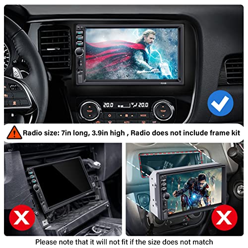 Double Din Car Stereo Bluetooth, 7 Inch Touchscreen Double Din Car Stereo with Backup Camera, Double Din Radio Support Mirror Link/Hands Free Call/FM/Steering Wheel Remote/Fast Charging/TF/USB/EQ/Aux