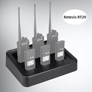 Retevis RT29 Ailunce HD1 Walkie Talkie Six-Way Charger, Practical Multi Charger Compatible with Retevis RT29 RB23 Ailunce HD1 Two Way Radio (1 Pack)