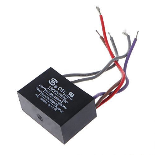 ANG-puneng CBB61 Ceiling Fan Capacitor Electrical Power Relay Connecting Capacitor 4.5uf+6uf+5uf 5 Wire 250V