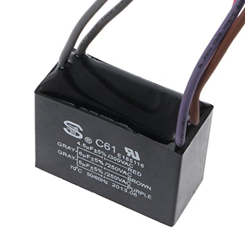 ANG-puneng CBB61 Ceiling Fan Capacitor Electrical Power Relay Connecting Capacitor 4.5uf+6uf+5uf 5 Wire 250V