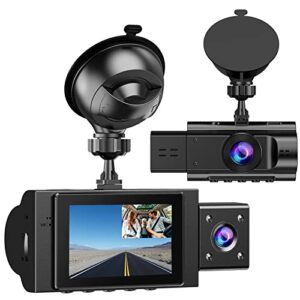 dual dash cam front and inside fhd 1080p dash camera for cars dashcams for cars with infrared night vision car camera driving recorder 24h park monitor motion detection g-sensor for taxi uber