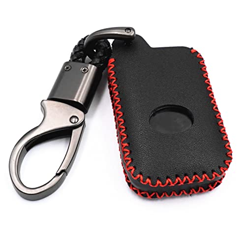 MJKEYAuto Black Leather 4 Buttons Remote Smart Key Fob Cover Case Chain for Toyota Avalon Camry Corolla Highlander Prius RAV4 Venza HYQ14ACX HYQ14AAB HYQ12ACX HYQ14AEM