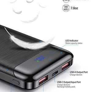 ENEGON 10000mAh Power Bank Fast Charging 12V/1.65A(PD 20W Max) with USB-C Wall Plug, Portable Chargers Slim Cell Phone External Battery Pack for iPhone 14 13 12 11 Pro Max Plus XR SE