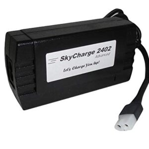 SkyCharge 2402 Advanced Charger for Bruno Stair Lift Stairlift SRE-1540, SRE-1550, SRE-2000, SRE-2010 Elite, CRE-2110 Curved, CRE-2100, SRE-2750 Models; Replaces OEM-2402, BCR-24018