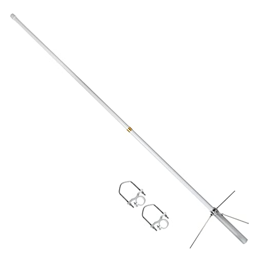 UAYESOK Amateur Base Station Antenna Dual Band UV 2Meter 70cm Fiberglass Mobile Radio Antenna GMRS Vertical Base Antenna 5.8' 200W High Gain for Device Repeater Police Scanner Truck SUV