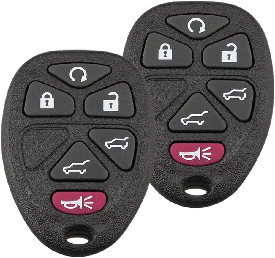 CAUORMOTE Keyless Entry Remote Car Key Fob for 2007-2014 Chevy Avalanche Suburban Tahoe Traverse 2007-2014 GMC Acadia Yukon Denali 2007-2014 Cadillac Escalade (OUC60270, OUC60221, 15913427), 2 Packs