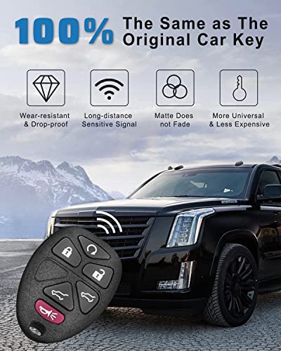 CAUORMOTE Keyless Entry Remote Car Key Fob for 2007-2014 Chevy Avalanche Suburban Tahoe Traverse 2007-2014 GMC Acadia Yukon Denali 2007-2014 Cadillac Escalade (OUC60270, OUC60221, 15913427), 2 Packs