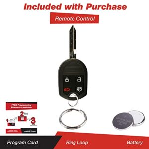 KeylessOption Keyless Entry Remote High Security Uncut Blank Car Ignition Key Fob Replacement for Ford Fusion Fiesta CWTWB1U793