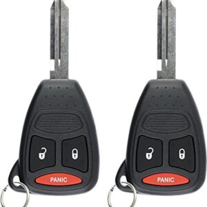 KeylessOption Keyless Entry Remote Control Blank Uncut Car Key Fob Replacement for KOBDT04A (Pack of 2)