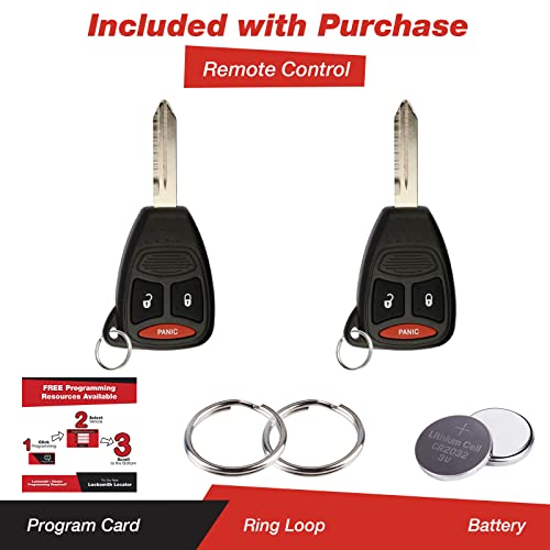 KeylessOption Keyless Entry Remote Control Blank Uncut Car Key Fob Replacement for KOBDT04A (Pack of 2)