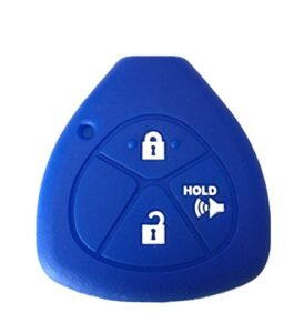rpkey silicone keyless entry remote control key fob cover case protector replacement fit for toyota 4runner corolla matrix rav4 venza yaris pontiac vibe scion iq tc xb xd hyq12bby mozb41tg (blue)