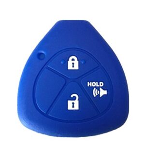 Rpkey Silicone Keyless Entry Remote Control Key Fob Cover Case protector Replacement Fit For Toyota 4Runner Corolla Matrix RAV4 Venza Yaris Pontiac Vibe Scion iQ tC xB xD HYQ12BBY MOZB41TG (Blue)