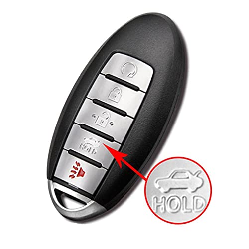 MJKEY New Keyless Entry 5 Buttons Remote Key Case Shell Fob for Nissan Altima Maxima Murano Pathfinder Infiniti JX35 Q50 Q60 QX60, Black, medium